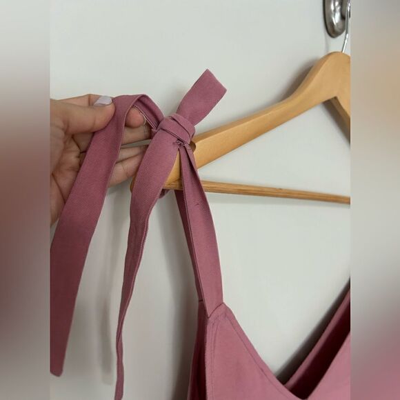 NWT Topshop Tilda Side Button Pink Mini Slip Dress Shoulder Ties Women's sz 6 - Picture 12 of 15